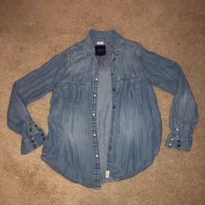 Denim button-up shirt